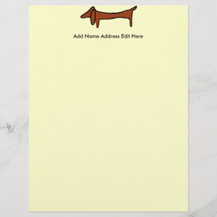 Famous Abstract Dachshund, Customized Letterhead