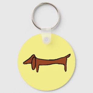 Famous Abstract Dachshund Keychain