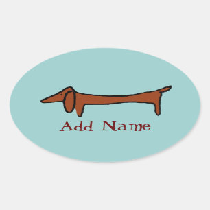 Famous Abstract Dachshund Oval Sticker