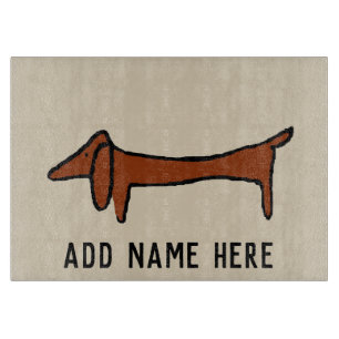 Famous Abstract Dachshund Personalise Cutting Board