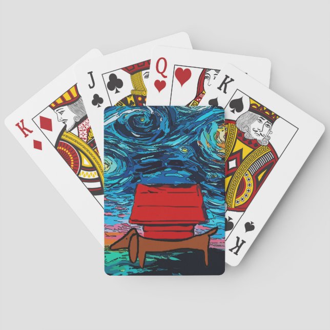 Famous Abstract Dachshund Playing Cards (Back)