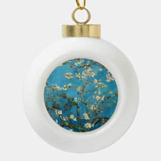 Famous art - Blossoming Almond Tree. Vincent van Ceramic Ball Christmas Ornament