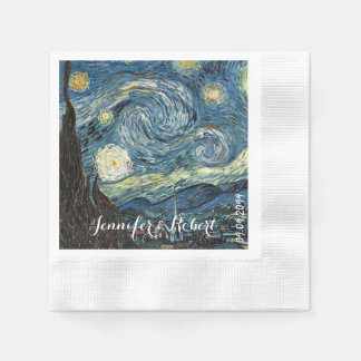 Famous art - Starry Night by Vincent van Gogh. Napkin