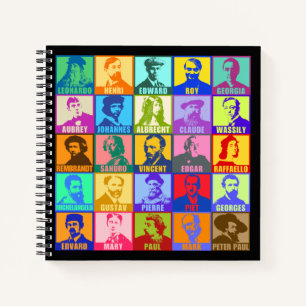 Famous Artists Pop Art Colourful Spiral Notebook