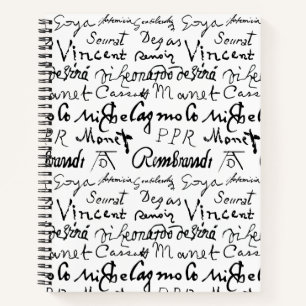 Famous Artists' Signatures Pattern Notebook