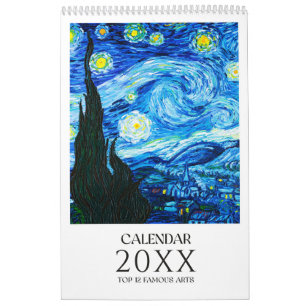 Famous Artworks 2025 Wall Calendar