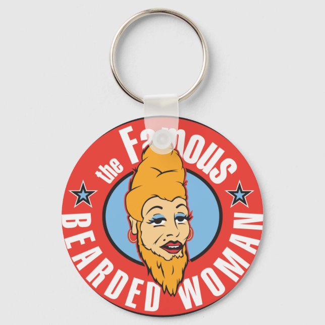 famous bearded woman key ring (Front)