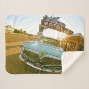 Famous Blue Swallow Motel on Route 66 Sherpa Blanket