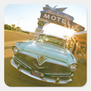 Famous Blue Swallow Motel on Route 66 Square Sticker