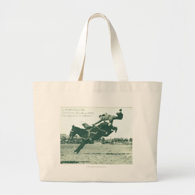 Famous Bucking Bronc Five Minutes Large Tote Bag (Front)