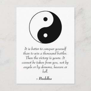 Famous Buddha Quotes - Conquer Yourself Postcard