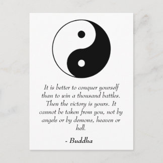 Famous Buddha Quotes - Conquer Yourself Postcard