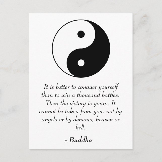 Famous Buddha Quotes - Conquer Yourself Postcard (Front)