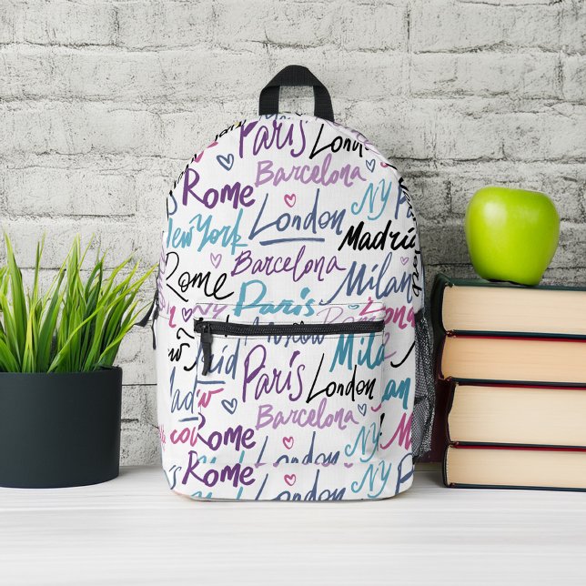 Famous Cities of the World Personalised Printed Backpack (Creator Uploaded)