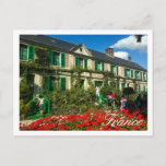 Famous Claude Monet Giverny Residence France Postcard<br><div class="desc">Famous Claude Monet Giverny, France French Architecture / Life / Cityscape / Building Postcard / Card to add to your travel memorabilia collection. A cool gift / present for all who love unique custom design personalised items, positive vibes, holidays, travelling, Europe, popular destinations, French Theme, love happy colours, busy prints...</div>