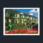 Famous Claude Monet Giverny Residence France Postcard<br><div class="desc">Famous Claude Monet Giverny, France French Architecture / Life / Cityscape / Building Postcard / Card to add to your travel memorabilia collection. A cool gift / present for all who love unique custom design personalised items, positive vibes, holidays, travelling, Europe, popular destinations, French Theme, love happy colours, busy prints...</div>