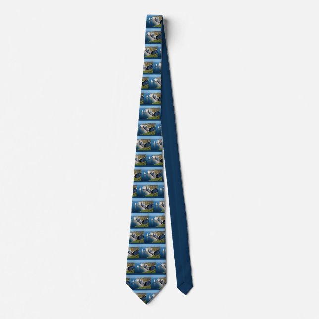 Famous cliffs of Etretat in France Neck Tie (Front)