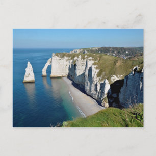 Famous cliffs of Etretat in France Postcard