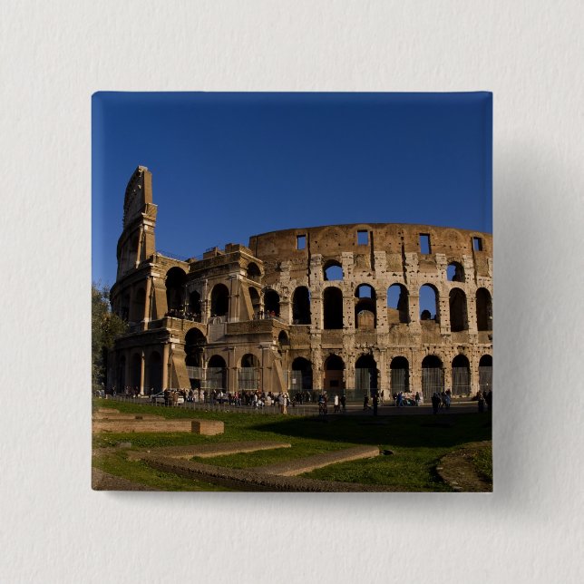Famous Colosseum in Rome Italy Landmark 2 15 Cm Square Badge (Front)