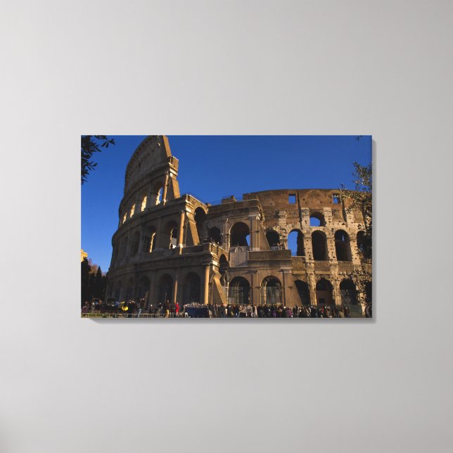 Famous Colosseum in Rome Italy Landmark Canvas Print (Front)