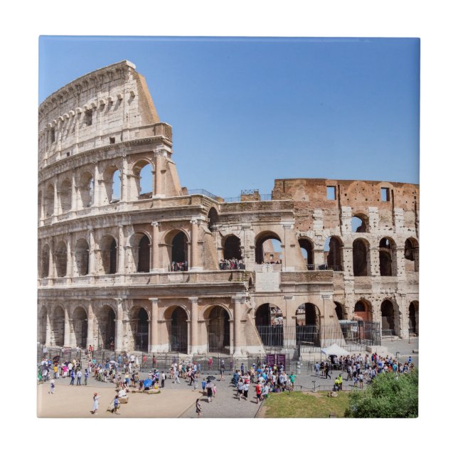 Famous Colosseum in Rome, Italy Tile (Front)