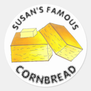 Famous Cornbread Corn Spoon Bread Baked By Classic Round Sticker
