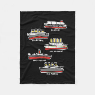 Famous Cruise Ship Rms Titanic Britanic Poseidon C Fleece Blanket