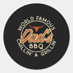 Famous Dads Bbq Grillin Barbecue Fathers Day Papa  Classic Round Sticker