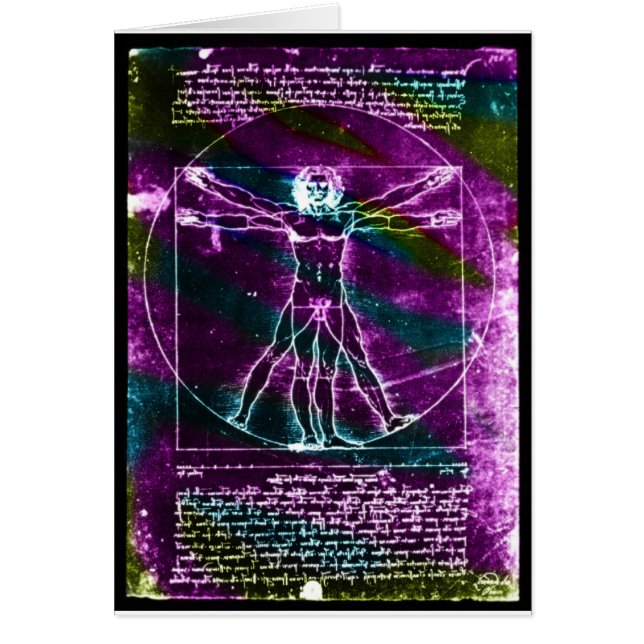 Famous DaVinci Man in Circle Drawing, coloured! (Front)
