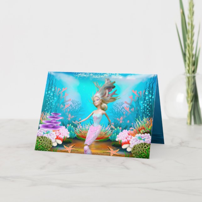 Famous doll dressed as a Mermaid Card (Front)
