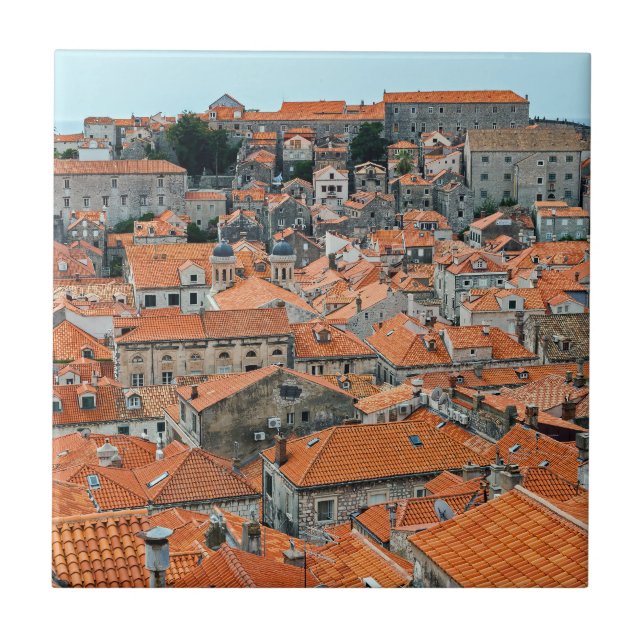 Famous Dubrovnik Old Town roofs - Dalmatia,Croatia Tile (Front)