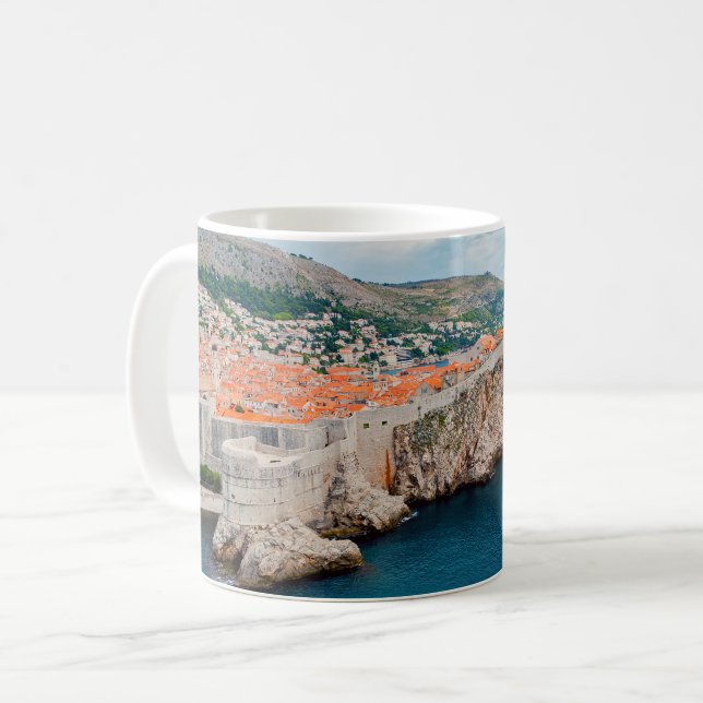 Famous Dubrovnik Old Town roofs & walls - Croatia Coffee Mug (Front Left)