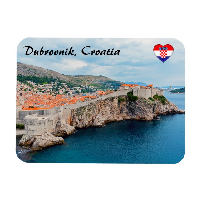Famous Dubrovnik Old Town roofs & walls - Croatia Magnet (Horizontal)