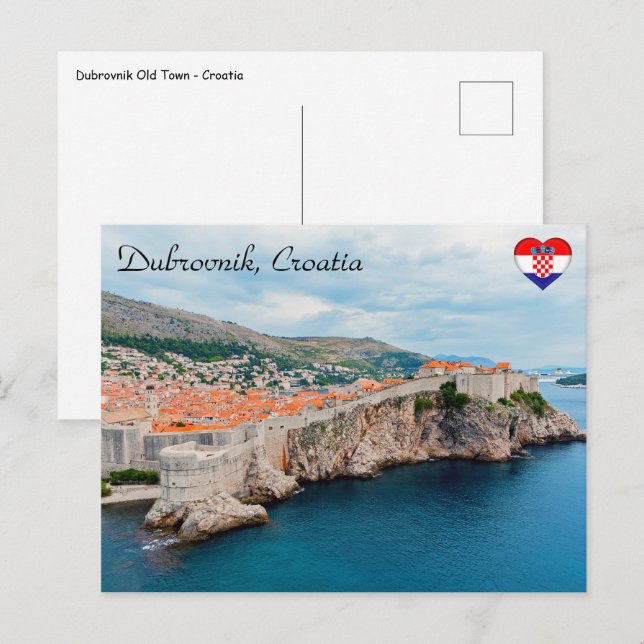 Famous Dubrovnik Old Town roofs & walls - Croatia Postcard (Front/Back)