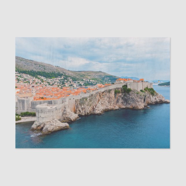 Famous Dubrovnik Old Town roofs & walls - Croatia  Tissue Paper (Front)
