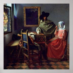 Famous dutch Vermeer painting vintage  Poster