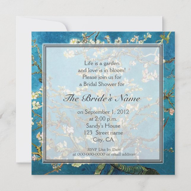 Famous fine art  bridal shower party invitation (Front)