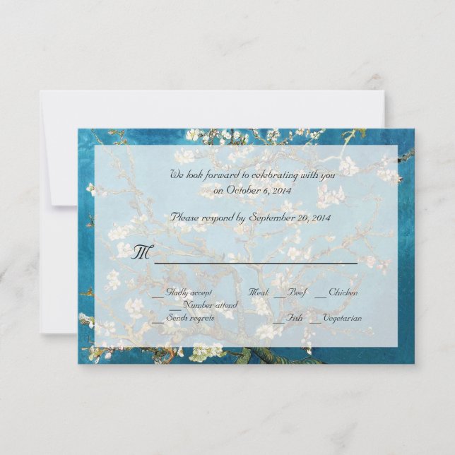 Famous fine art RSVP wedding invitations (Front)