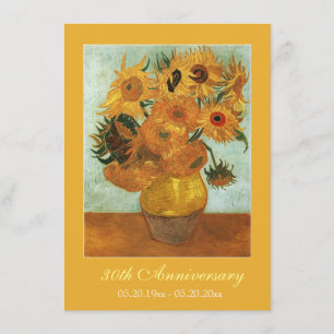 Famous fine art twelve sunflowers anniversary invitation