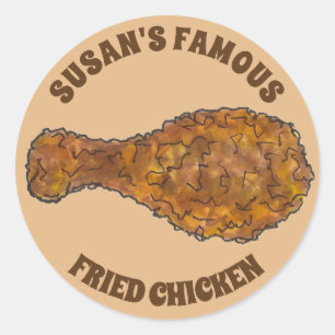 Famous Fried Chicken Leg Personalised Homemade By Classic Round Sticker