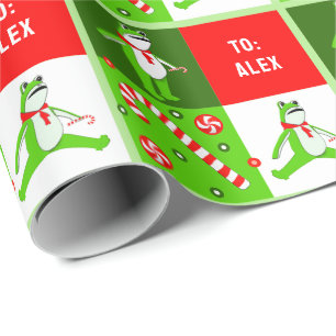Famous Frog Christmas Gift Wrapping Paper