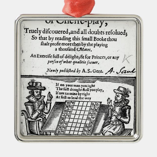 Famous Game of Chess, 1614 Metal Tree Decoration (Front)
