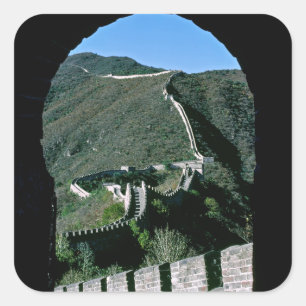 Famous Great Wall of China - Beijing, Asia Square Sticker