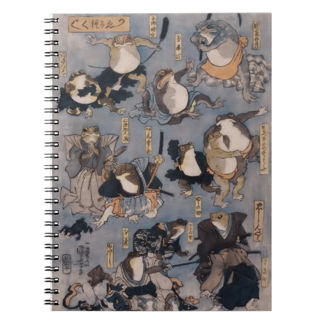 Famous Heroes of the Kabuki Stage (frogs) Notebook (Front)