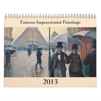 Famous Impressionist Paintings ~ Changes to 2018 Calendar