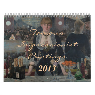 Famous Impressionist Paintings ~ Changes to 2019 Calendar