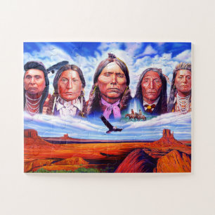 Famous Indian Chiefs Native Americans Horizontal Jigsaw Puzzle
