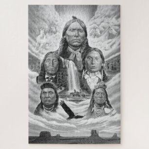 Famous Indian Chiefs Native Americans Painting Jigsaw Puzzle