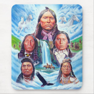 Famous Indian Chiefs Native Americans Painting Mouse Mat