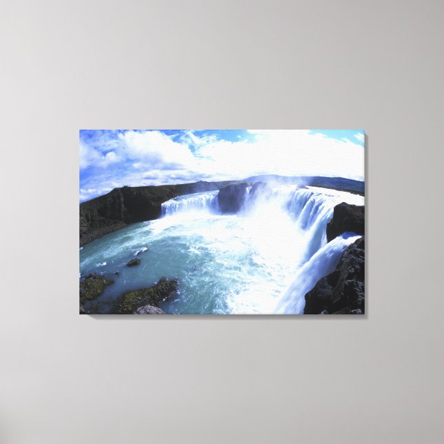 Famous Jodafoss Falls in North Central Iceland Canvas Print (Front)